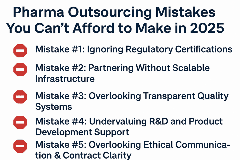 Top 5 pharma outsourcing mistakes to avoid in 2025 infographic