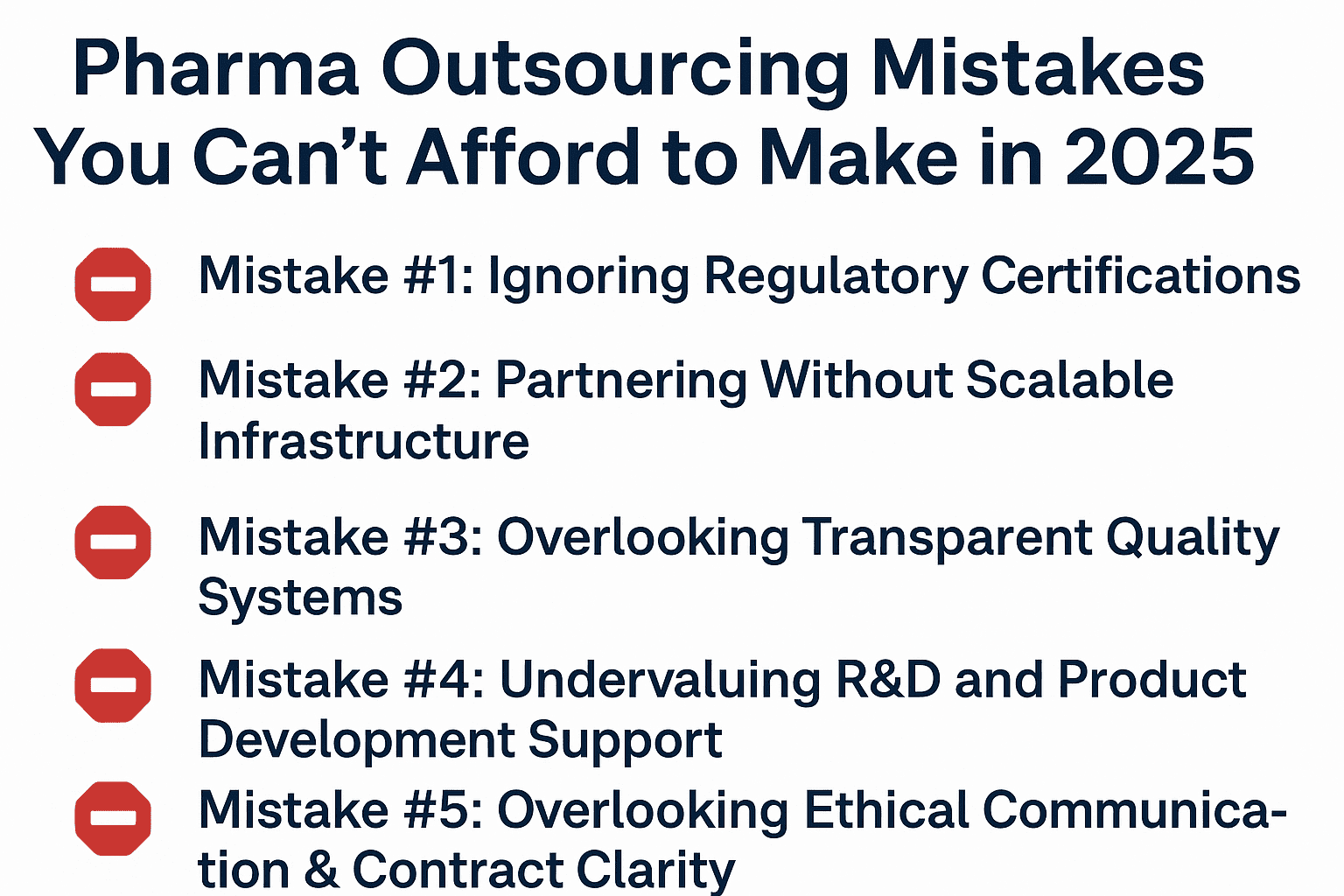 Top 5 pharma outsourcing mistakes to avoid in 2025 infographic