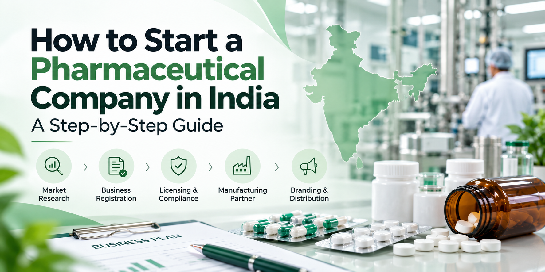 How to start a pharmaceutical company in India with licensing, manufacturing and business planning