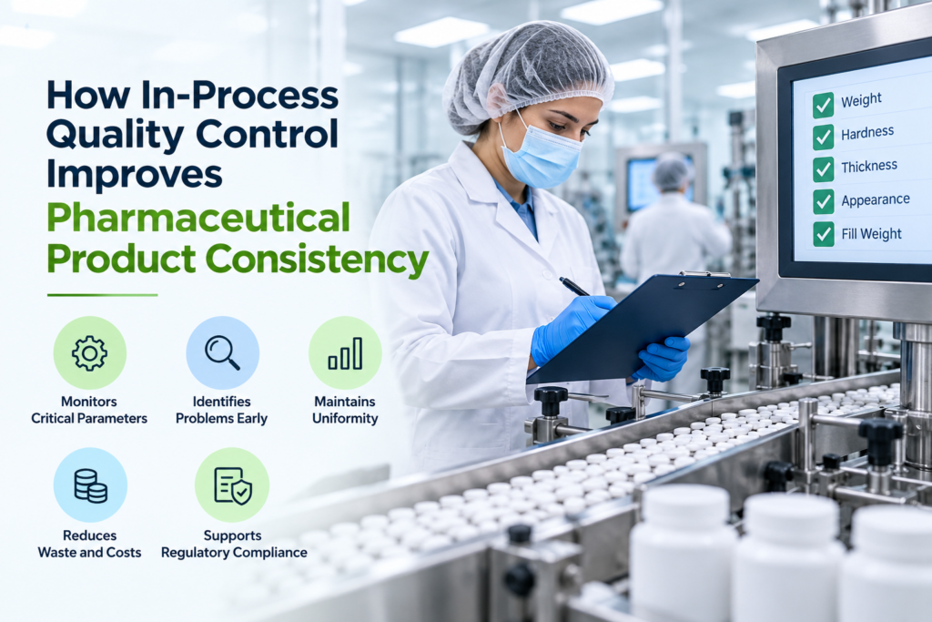 In-process quality control in pharmaceutical manufacturing to ensure consistent medicine quality
